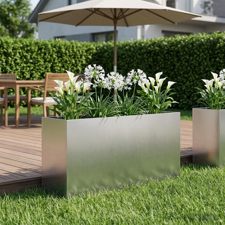 Vidaxl plantenbak zilver 100 x 30 x 40 cm roestvrij staal