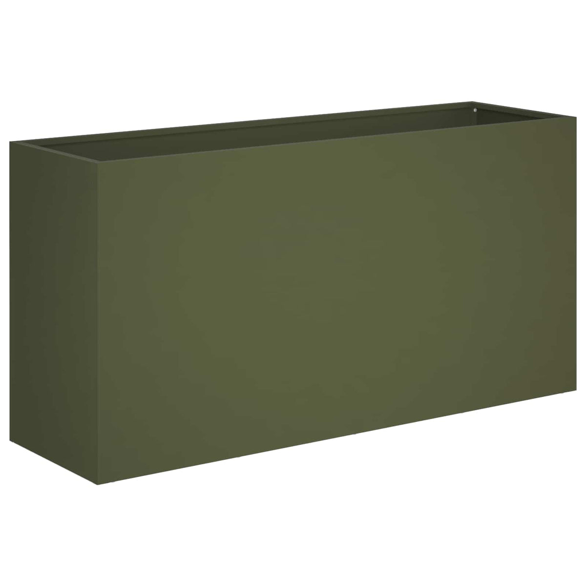 Vidaxl plantenbak 2 st olijfgroen 100 x 30 x 50 cm koudgewalst staal