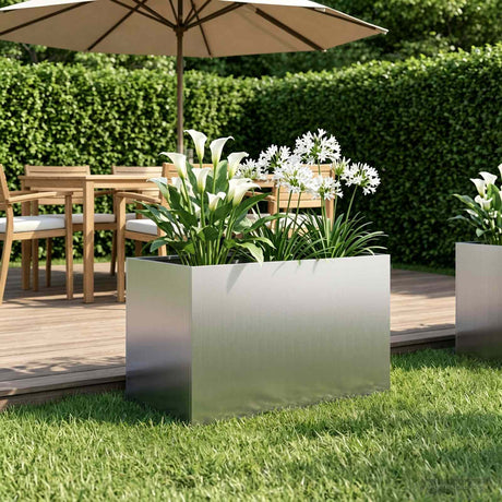 Vidaxl plantenbak zilver 50 x 40 x 40 cm gegalvaniseerd staal