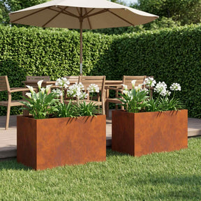 Vidaxl plantenbak 2 st roestkleurig 50 x 40 x 40 cm weervast staal