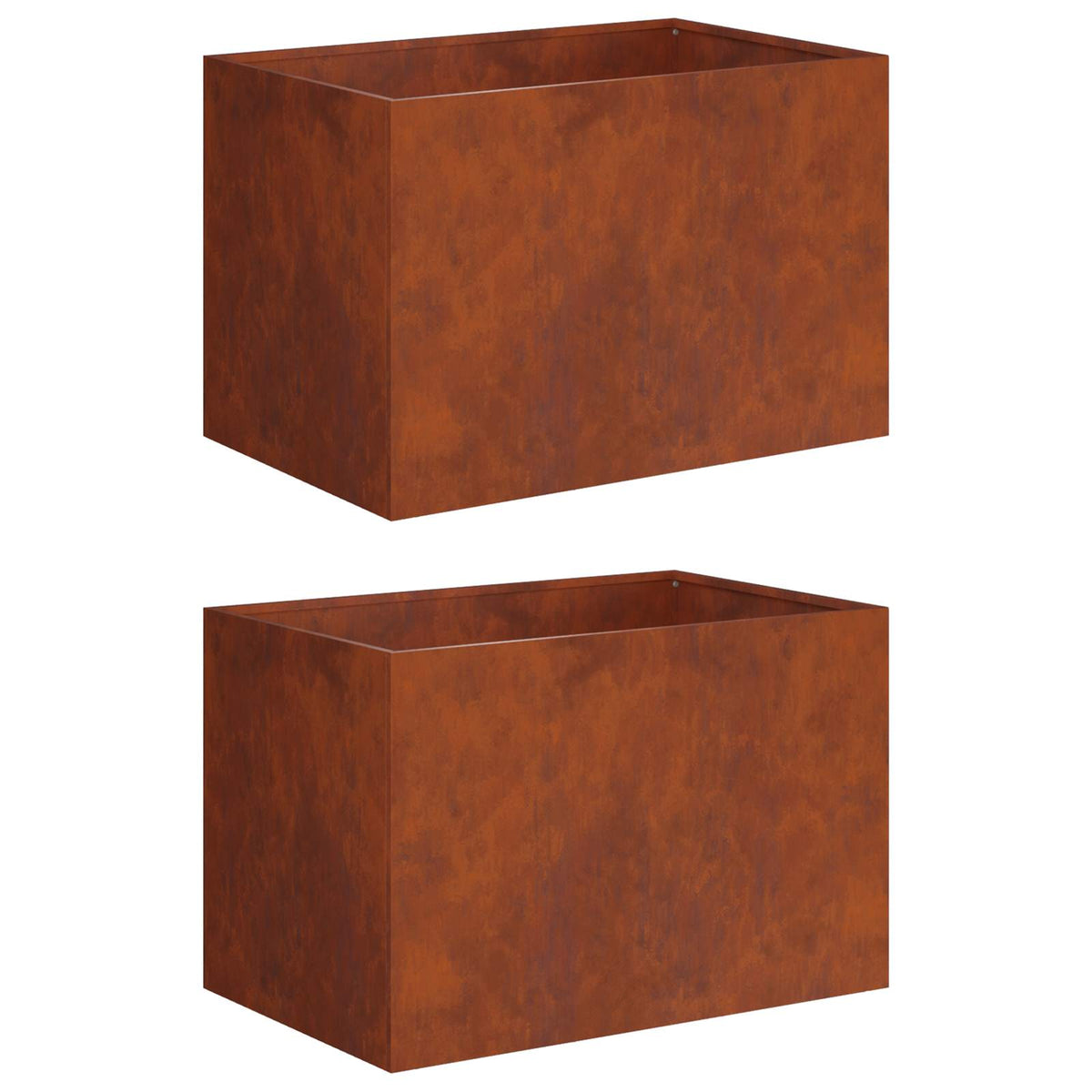 Vidaxl plantenbak 2 st roestkleurig 50 x 40 x 40 cm weervast staal