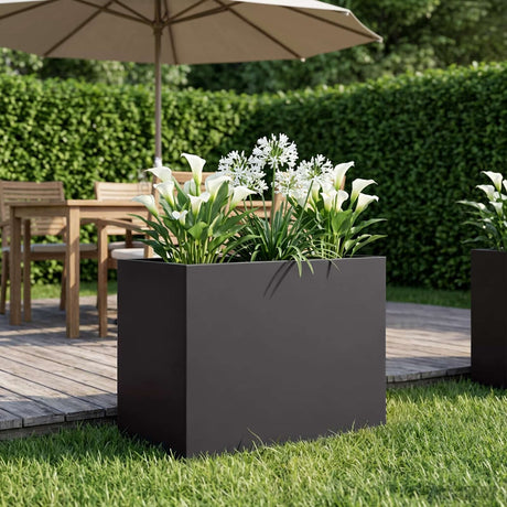 Vidaxl plantenbak zwart 50 x 40 x 50 cm koudgewalst staal