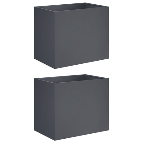 Vidaxl plantenbak 2 st antraciet 50 x 40 x 50 cm koudgewalst staal