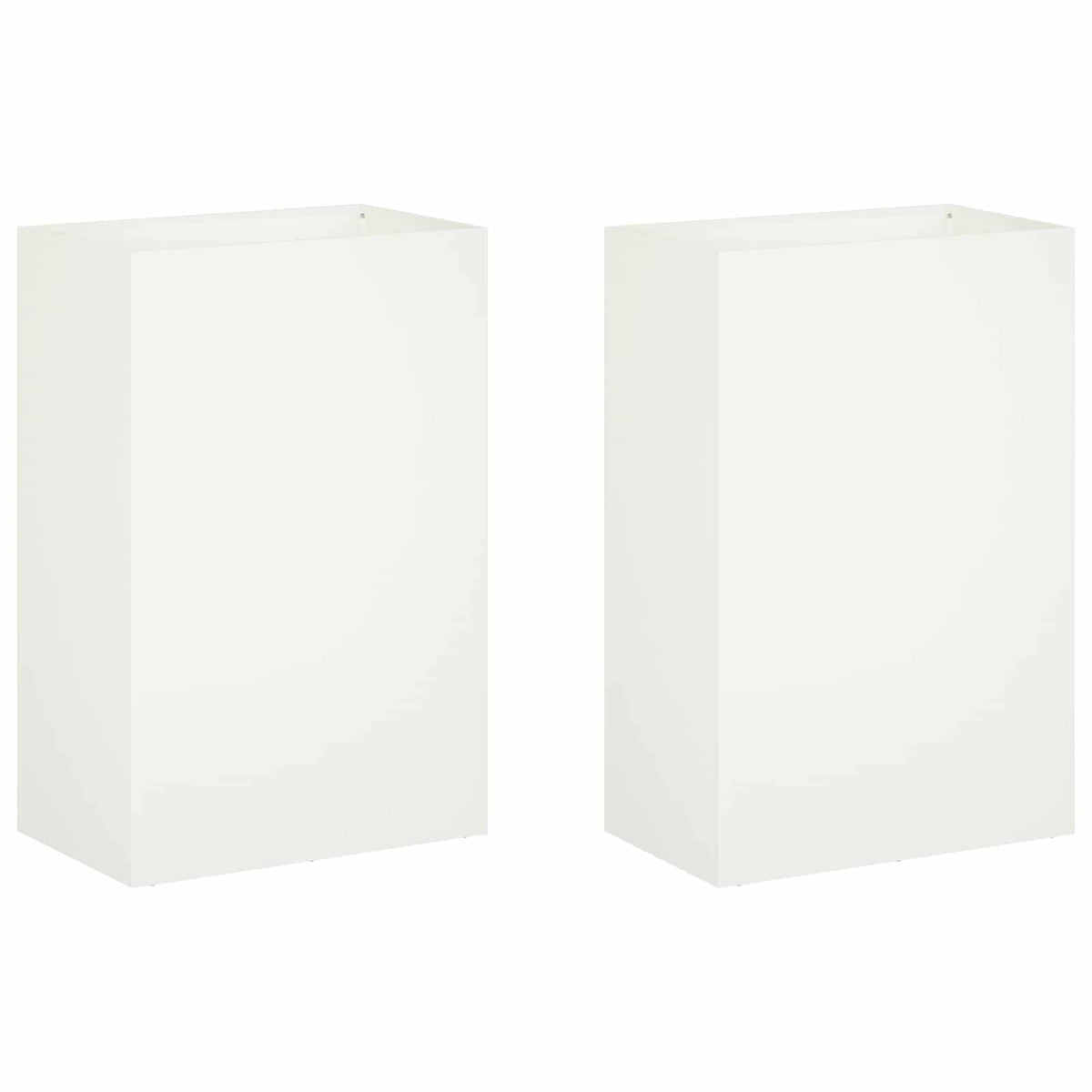 Vidaxl plantenbak 2 st wit 50 x 40 x 75 cm koudgewalst staal