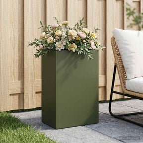 Vidaxl plantenbak olijfgroen 50 x 40 x 75 cm koudgewalst staal