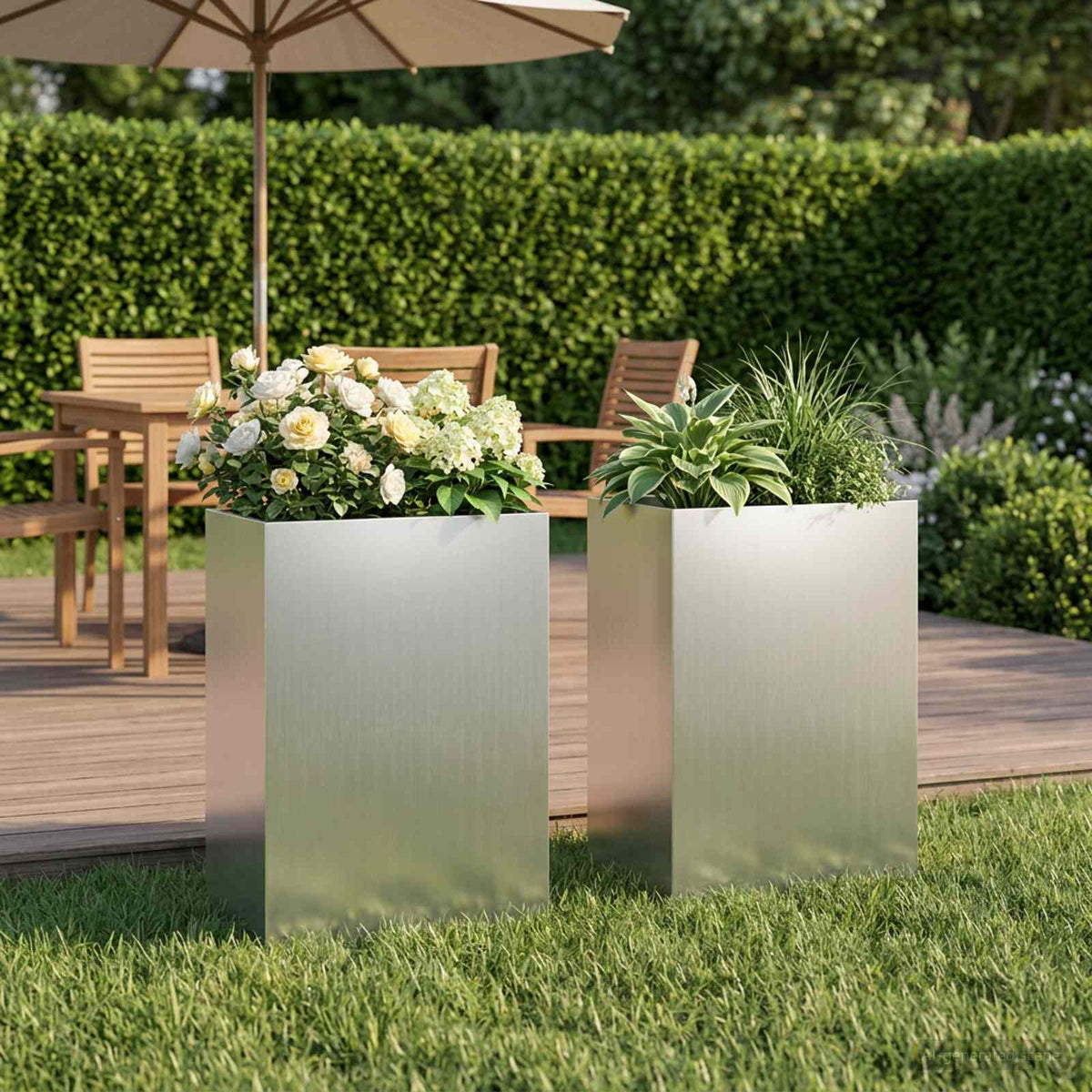 Vidaxl plantenbak 2 st zilver 50 x 40 x 75 cm gegalvaniseerd staal