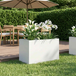 Vidaxl plantenbak wit 60 x 40 x 40 cm koudgewalst staal
