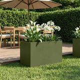 Vidaxl plantenbak olijfgroen 60 x 40 x 40 cm koudgewalst staal
