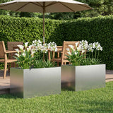 Vidaxl plantenbak 2 st zilver 60 x 40 x 40 cm gegalvaniseerd staal
