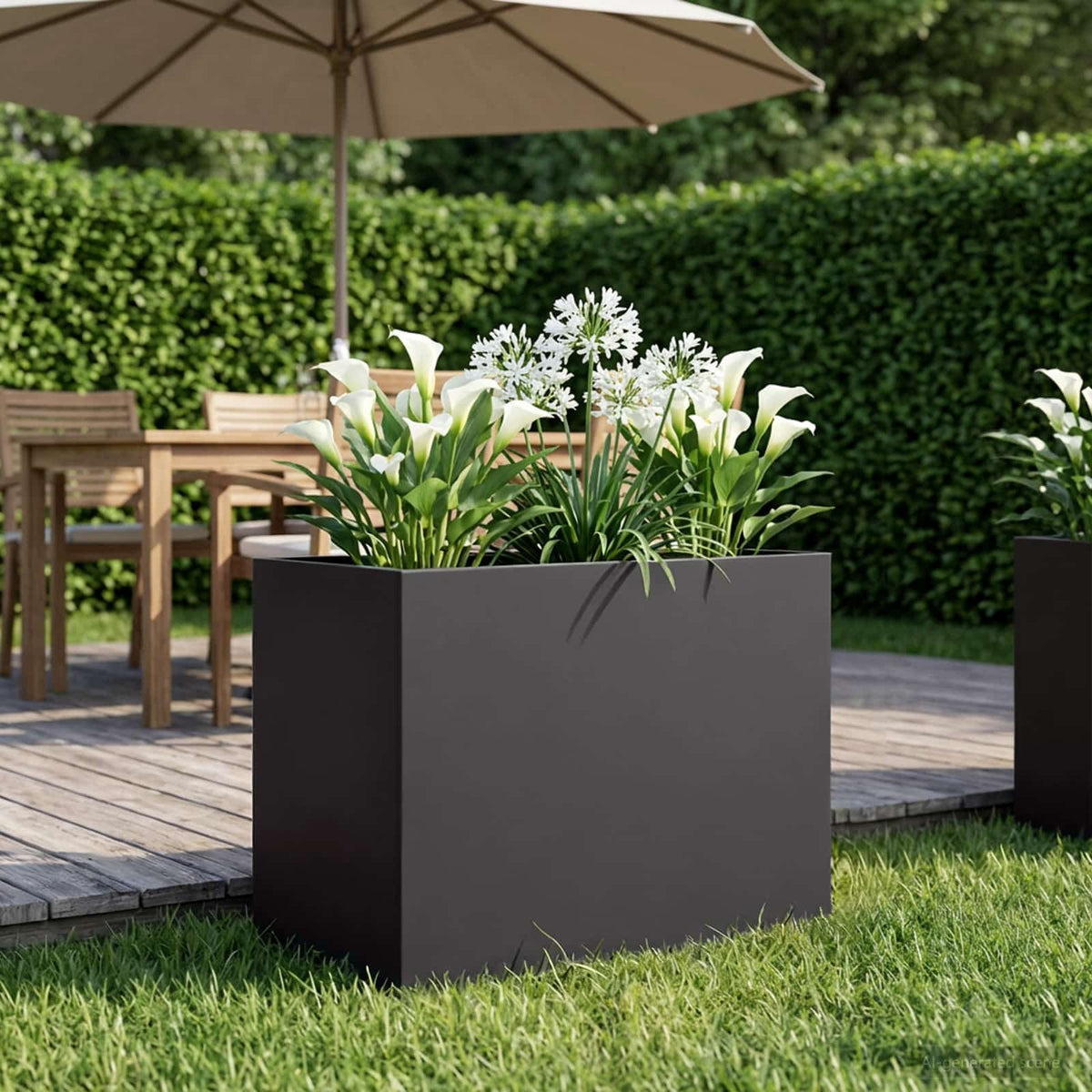 Vidaxl plantenbak zwart 60 x 40 x 50 cm koudgewalst staal