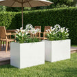 Vidaxl plantenbak 2 st wit 60 x 40 x 50 cm koudgewalst staal