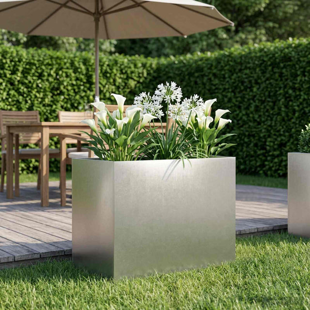 Vidaxl plantenbak zilver 60 x 40 x 50 cm roestvrij staal
