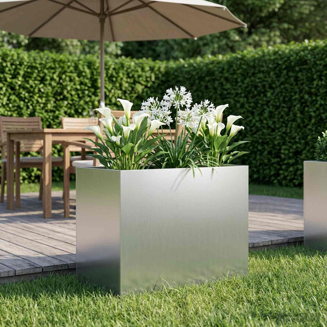 Vidaxl plantenbak zilver 60 x 40 x 50 cm gegalvaniseerd staal