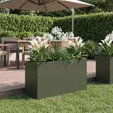 Vidaxl plantenbak olijfgroen 80 x 40 x 50 cm koudgewalst staal