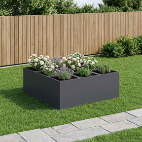 Vidaxl plantenbak antraciet 100 x 100 x 20 cm koudgewalst staal