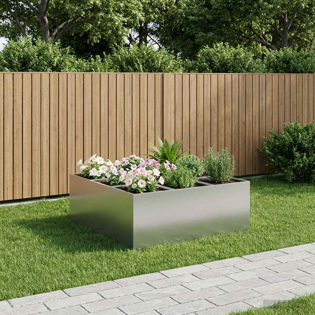 Vidaxl plantenbak zilver 100 x 100 x 30 cm gegalvaniseerd staal