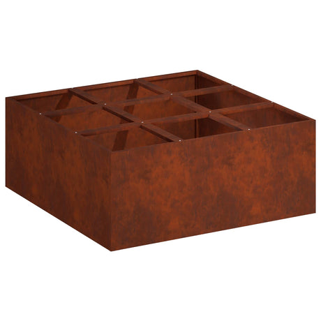 Vidaxl plantenbak roestkleurig 100 x 100 x 30 cm weervast staal