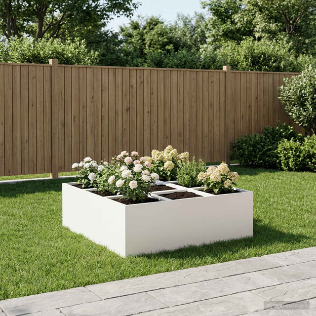 Vidaxl plantenbak wit 100 x 100 x 40 cm koudgewalst staal
