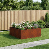 Vidaxl plantenbak roestkleurig 100 x 100 x 40 cm weervast staal