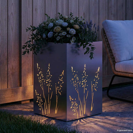 Vidaxl plantenbak zilver 50 x 50 x 75 cm roestvrij staal