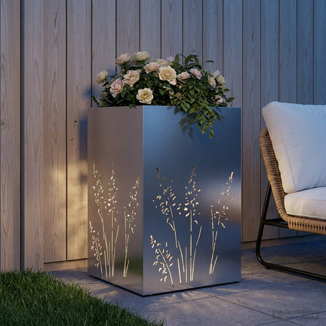 Vidaxl plantenbak zilver 50 x 50 x 75 cm gegalvaniseerd staal