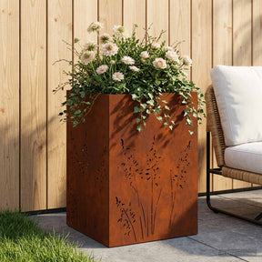 Vidaxl plantenbak roestkleurig 50 x 50 x 75 cm weervast staal