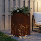 Vidaxl plantenbak roestkleurig 50 x 50 x 75 cm weervast staal