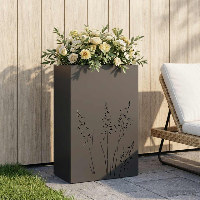 Vidaxl plantenbak zwart 50 x 30 x 75 cm koudgewalst staal