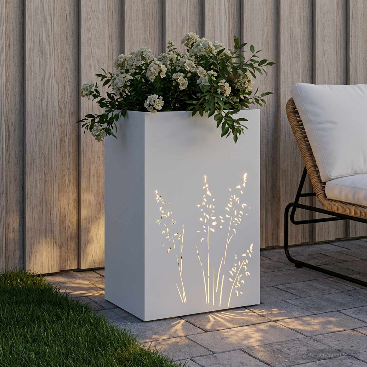 Vidaxl plantenbak wit 50 x 30 x 75 cm koudgewalst staal