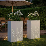 Vidaxl plantenbak 2 st wit 50 x 30 x 75 cm koudgewalst staal