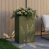 Vidaxl plantenbak olijfgroen 50 x 30 x 75 cm koudgewalst staal
