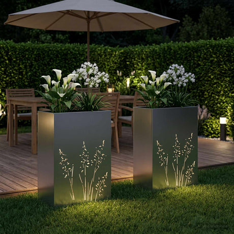 Vidaxl plantenbak 2 st zilver 50 x 30 x 75 cm gegalvaniseerd staal