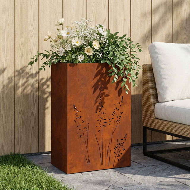 Vidaxl plantenbak roestkleurig 50 x 30 x 75 cm weervast staal