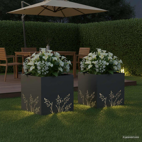 Vidaxl plantenbak 2 st antraciet 50 x 50 x 49 cm koudgewalst staal