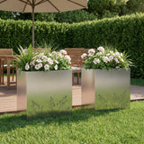 Vidaxl plantenbak 2 st zilver 50 x 30 x 49 cm gegalvaniseerd staal