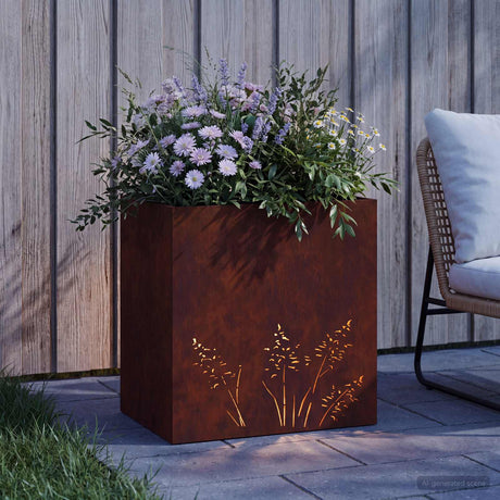 Vidaxl plantenbak roestkleurig 50 x 30 x 49 cm weervast staal
