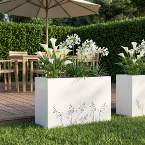Vidaxl plantenbak wit 80 x 20 x 49 cm koudgewalst staal