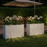 Vidaxl plantenbak 2 st wit 80 x 20 x 49 cm koudgewalst staal