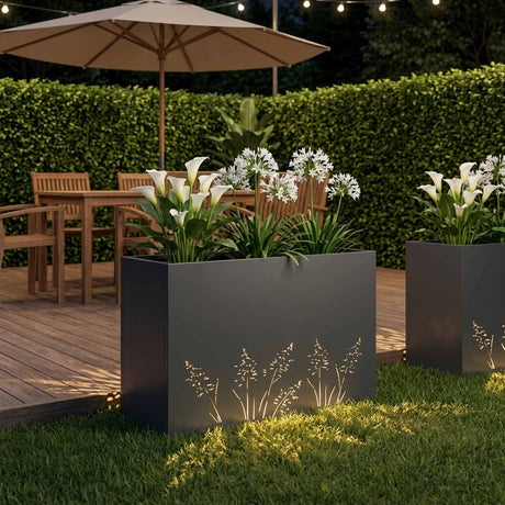 Vidaxl plantenbak antraciet 80 x 20 x 49 cm koudgewalst staal
