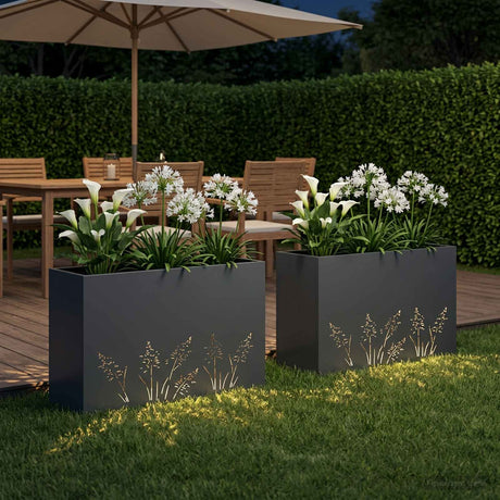 Vidaxl plantenbak 2 st antraciet 80 x 20 x 49 cm koudgewalst staal