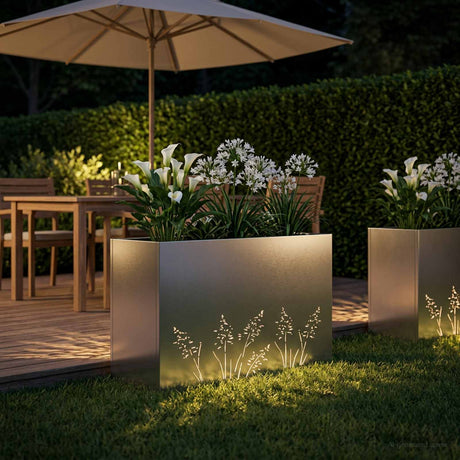 Vidaxl plantenbak zilver 80 x 20 x 49 cm roestvrij staal