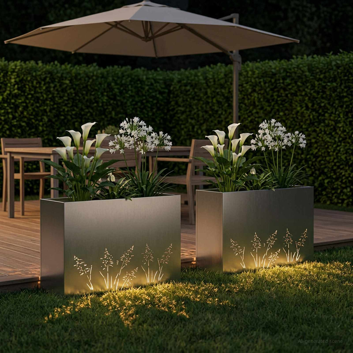 Vidaxl plantenbak 2 st zilver 80 x 20 x 49 cm roestvrij staal