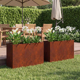 Vidaxl plantenbak 2 st roestkleurig 80 x 20 x 49 cm weervast staal