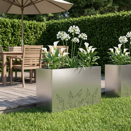 Vidaxl plantenbak zilver 80 x 30 x 49 cm gegalvaniseerd staal