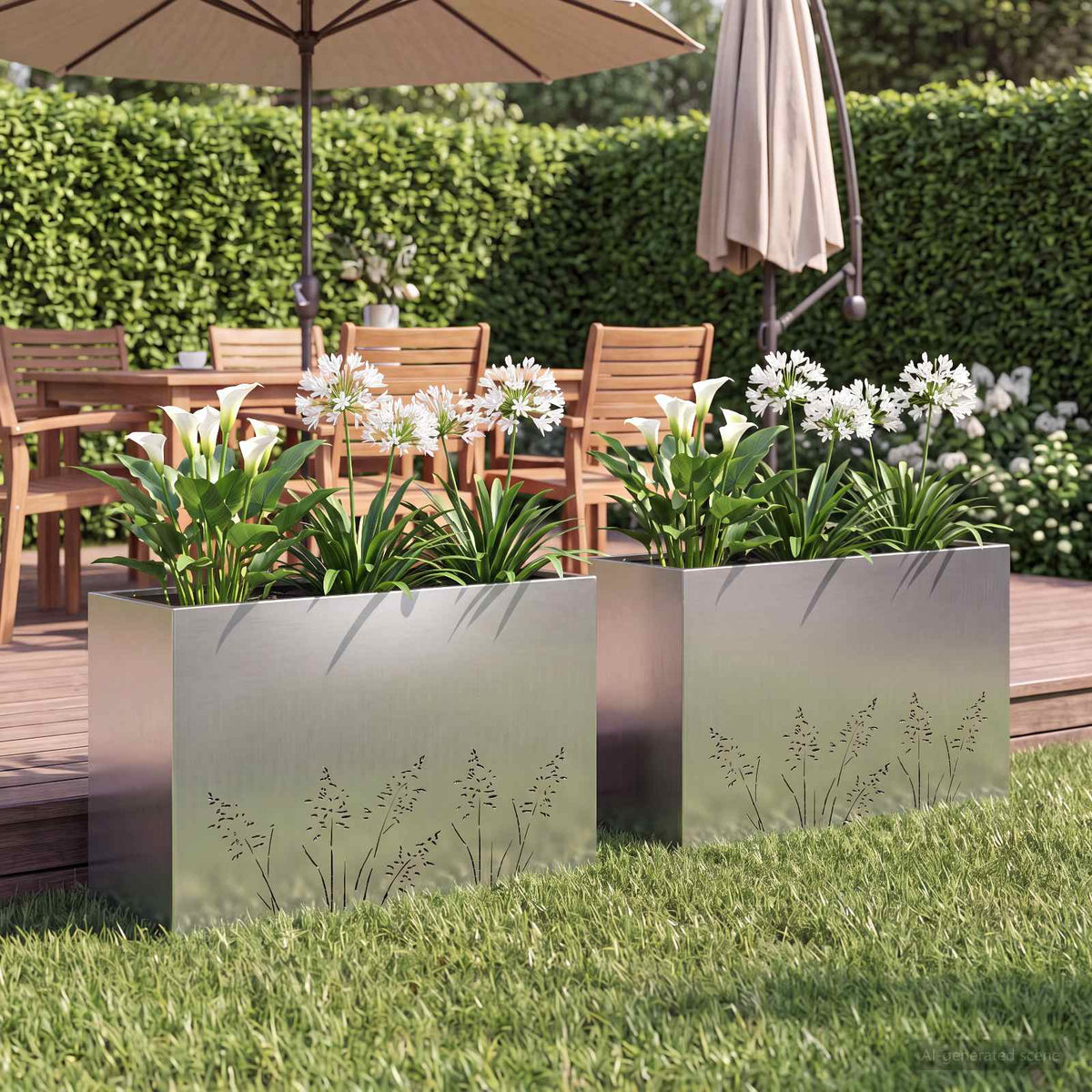 Vidaxl plantenbak 2 st zilver 80 x 30 x 49 cm gegalvaniseerd staal