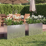 Vidaxl plantenbak 2 st zilver 80 x 30 x 49 cm gegalvaniseerd staal