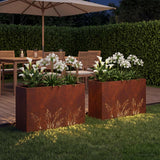 Vidaxl plantenbak 2 st roestkleurig 80 x 30 x 49 cm weervast staal