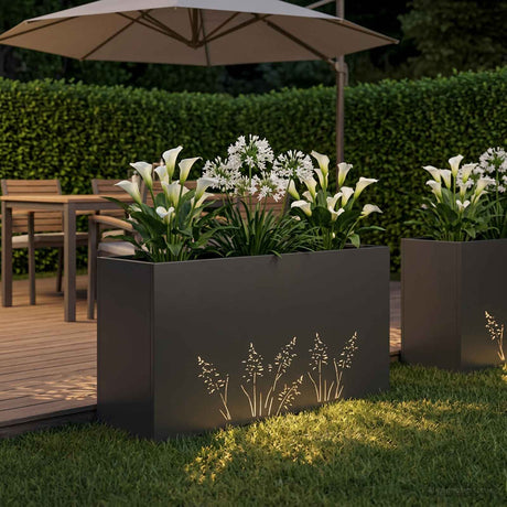 Vidaxl plantenbak zwart 100 x 20 x 49 cm koudgewalst staal
