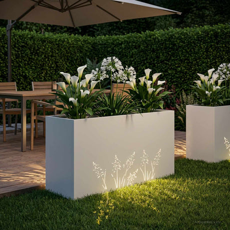 Vidaxl plantenbak wit 100 x 20 x 49 cm koudgewalst staal