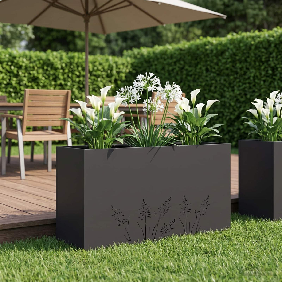 Vidaxl plantenbak zwart 100 x 30 x 49 cm koudgewalst staal